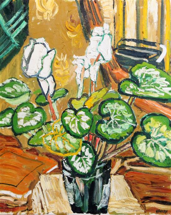 § John Bratby (1928-1992) Still life with pot plant 20 x 16in.